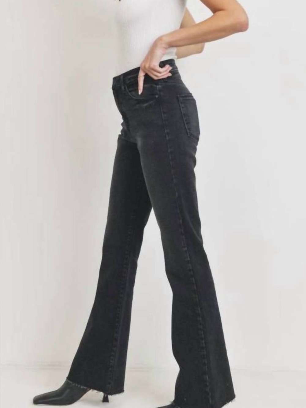 JUST BLACK DENIM disco high rise flare jean Size 30